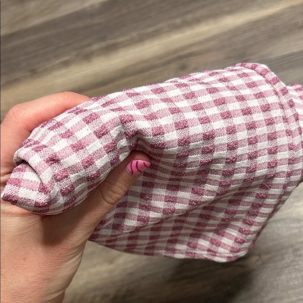 NWT Pink Gingham Shimmer Shorts - Picture 9 of 9